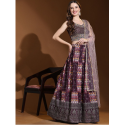 Heavy Floral Print with Foil Designer Patten work Wedding Lehenga Choli