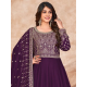 Designer in Faux Georgette Festival Wear Embroidered Anarkali Gown With Dupatta