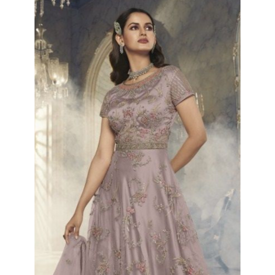 Heavy Butterfly Net with Embroidery Designer Anarkali Gown