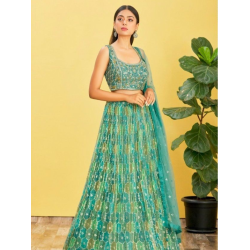 Traditional Style Sequins Embroidery Partywear Lehenga Choli