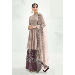 Heavy Embroidered Palazzo Salwar Suits Set Double Extra Large